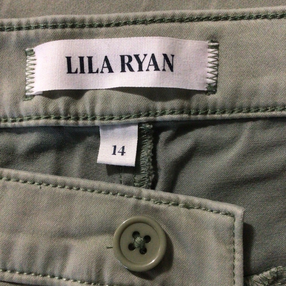 Lila Ryan Green Chino Pants - Size 14 - Picture 7 of 11